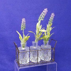 Wire Mesh Basket Glass Bottles Craft Wedding Farmhouse Shabby Chic Rustic